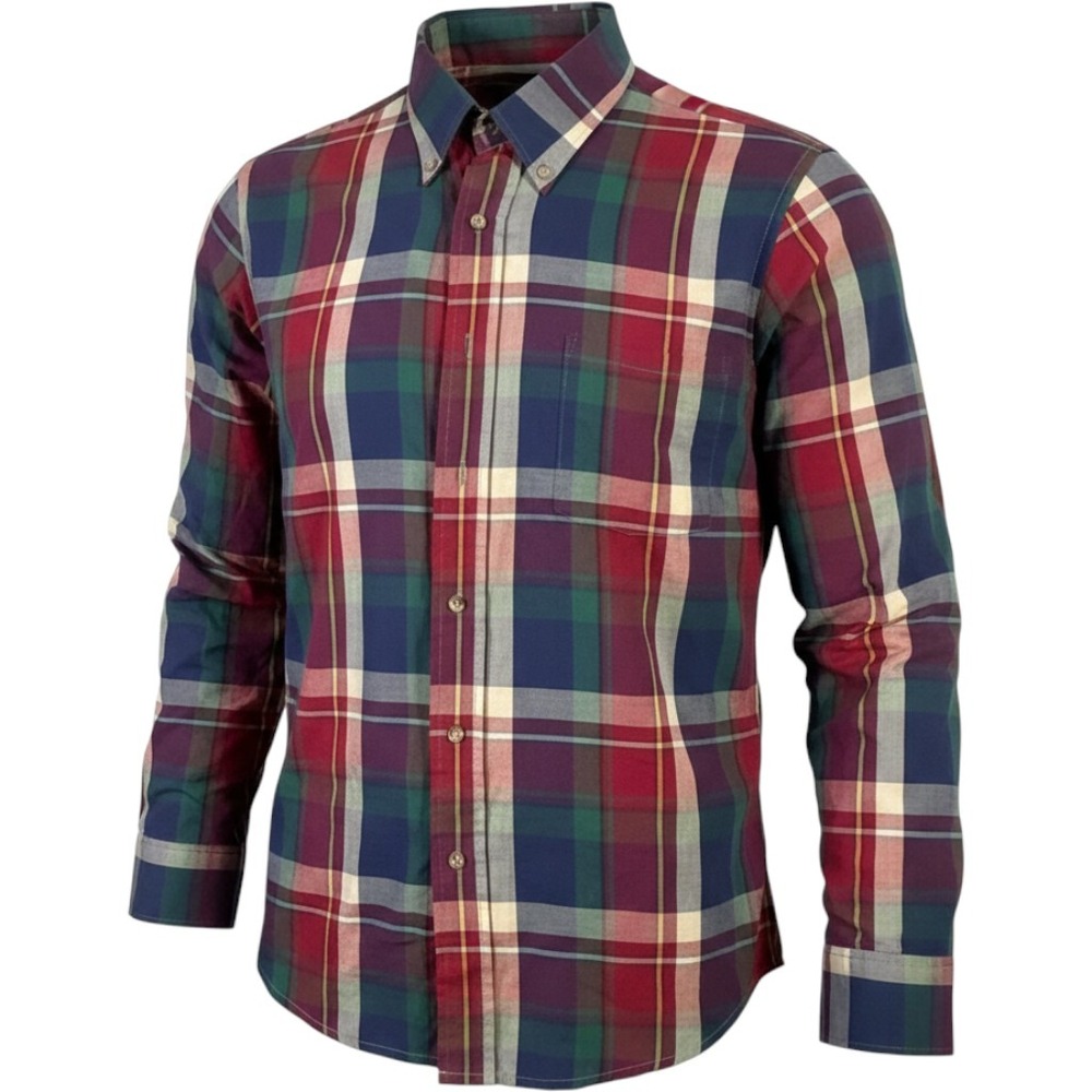 Golden V Mens Plaid Button Down Shirt Long Sleeve Multi Color Big 1X Made in USA